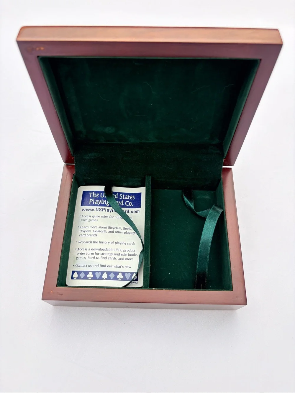 Wooden Keepsake or Card Deck Box with Brass Inlay